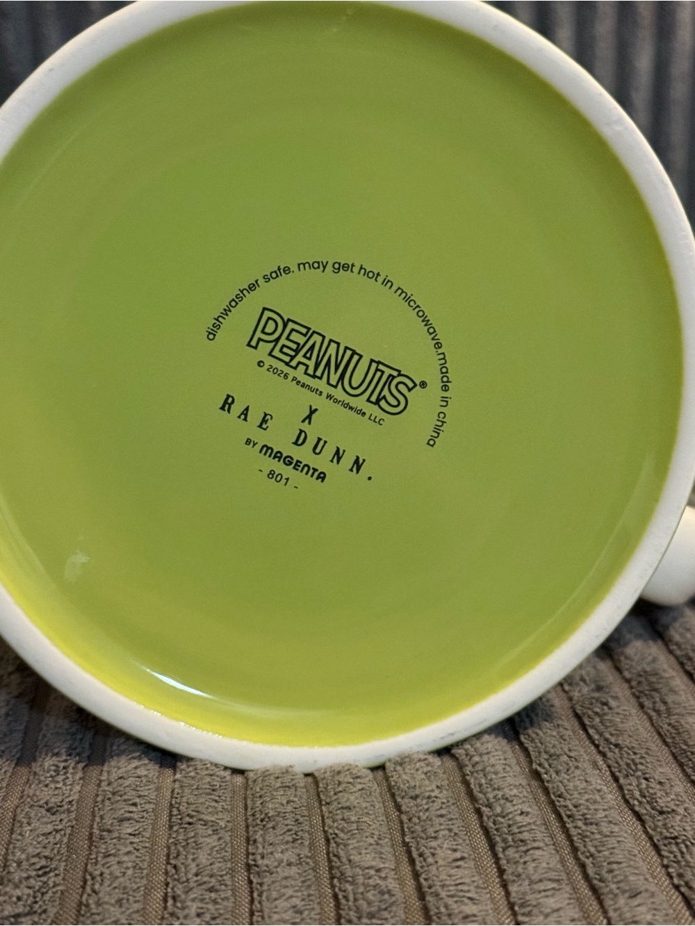 Rae Dunn x Peanuts White & Green Double-sided Ceramic Mug 🏈 FOOTBALL GIRLS NWT - Picture 6 of 6